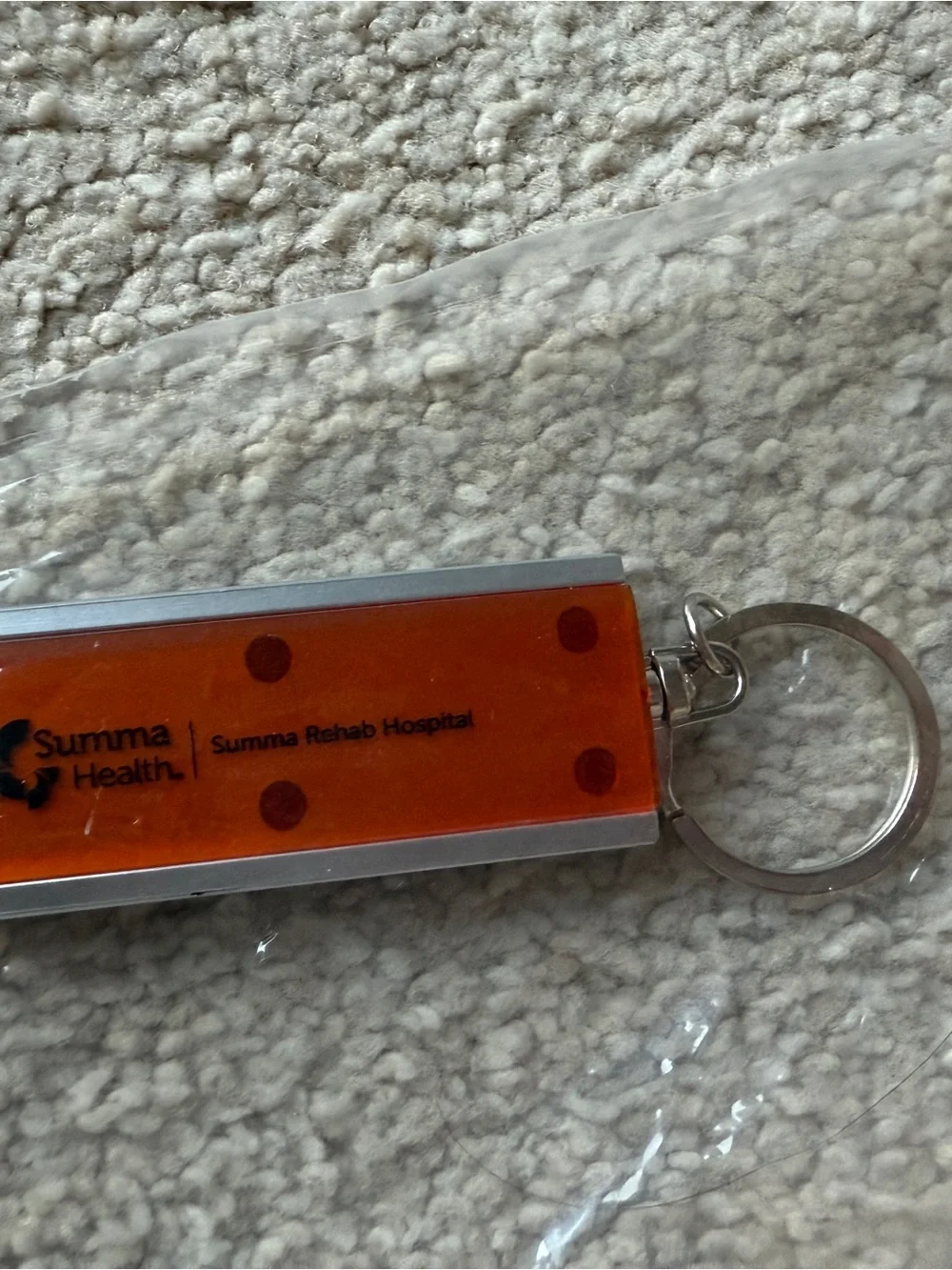 Summa Health Orange Portable Flashlight Key Chain with Flashlight New Sealed